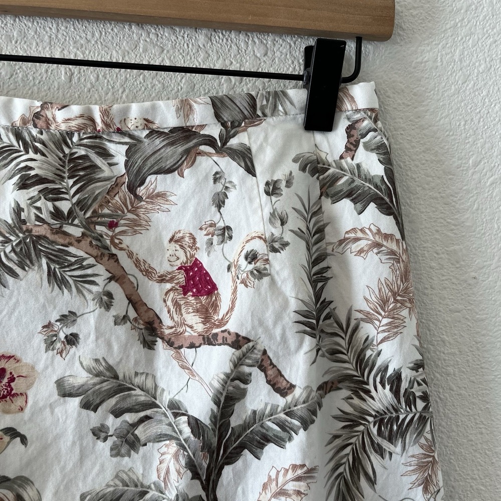 Vintage Talbots Skirt Size 4 Monkeys Jungle Lined Cotton USA MADE A Line Cute - Picture 3 of 15